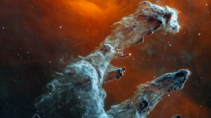2022 JWST image of Dust and structure in the Pillars of Creation